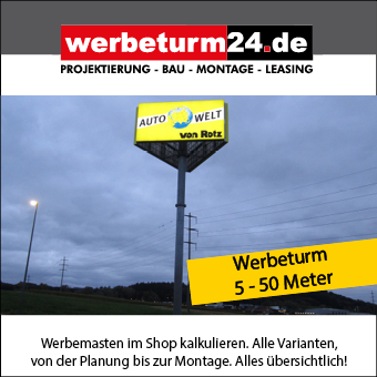 4) werbeturm24.de Komplettanbieter für Projektierung und Bau - von der Statik bis zur Übergabe.